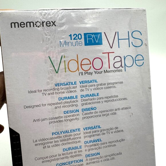 Memorex 120 Minute RV 6-Hour Blank VHS Tapes T-120 PG Pack of 5 NEW Sealed - Picture 9 of 10